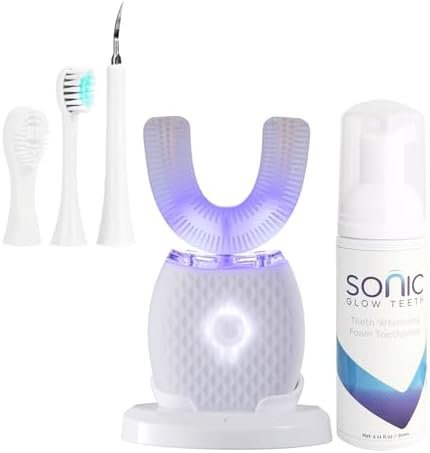 Ultrasonic Toothbrush for Adults - Automatic Electric Toothbrush with Soft Bristles Rechargeable Portable Waterproof Design 30s Timer, Wireless Charging Dual-Use for Travel & Home (White)