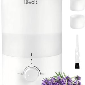 LEVOIT Humidifiers for Bedroom, Quiet (3L Water Tank) Cool Mist Top Fill Essential Oil Diffuser with 25Watt for Home Large Room, 360° Nozzle, Rapid Ultrasonic Humidification for Baby Nursery and Plant