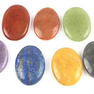7 Chakra Healing Crystals Set – Natural Plain Oval Stones for Reiki, Meditation & Energy Balancing – 7 Polished Gemstones with Pouch – Spiritual Gift for Yoga & Chakra Work