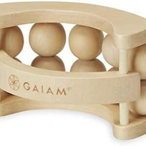 Gaiam Relax Massage Ball Roller - Handheld Wooden Total Body Massager for Back, Neck, Foot, Calf, Leg, Arm | Deep Tissue Massager Relief for Sore Muscles