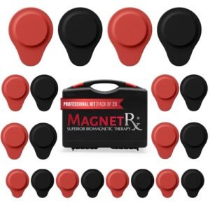 MagnetRX Neodymium Biomagnetic Magnets Kit – Imanes para Biomagnetismo Médico – Dr Goiz Magnet for Biomagnetism Bio Magnet Pair – Silicone Covered Round 12,200-13,200 Gauss Magnets (20 Mixed Units)