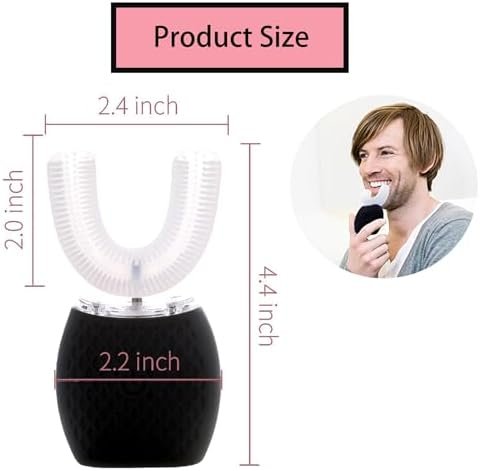 Ultrasonic Toothbrush for Adults - Automatic Electric Toothbrush with Soft Bristles & 30s Timer Rechargeable Portable Design with Wireless Charging Waterproof & Washable for Travel & Home Use (Black) - Image 6
