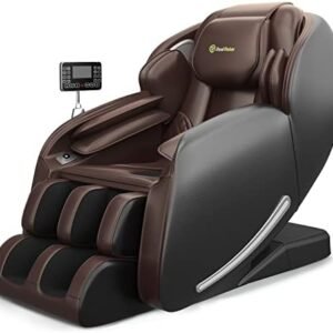 Real Relax 2025 Massage Chair Full Body,Zero Gravity 3D SL-Track Shiatsu Massage Recliner Chair with Heat Body Scan Bluetooth Foot Roller APP Control, Child Lock, Favor-06,Brown