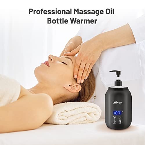 Massage Oil Warmer Bottle Professional Electric Lotion Digital Heater for SPA, Automatic Oil Warmer Heated Oil Lotion Cream for Salon, Barber Shops, Home, with Two Oil Bottle Dispenser (Black) - Image 6