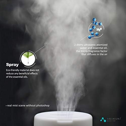 ASAKUKI 300ML Essential Oil Diffuser, Quiet 5-in-1 Premium Humidifier, Home Fragrance Aroma Diffuser with 7 LED Color Changing Light and Auto-Off Switch -Light Brown - Image 7