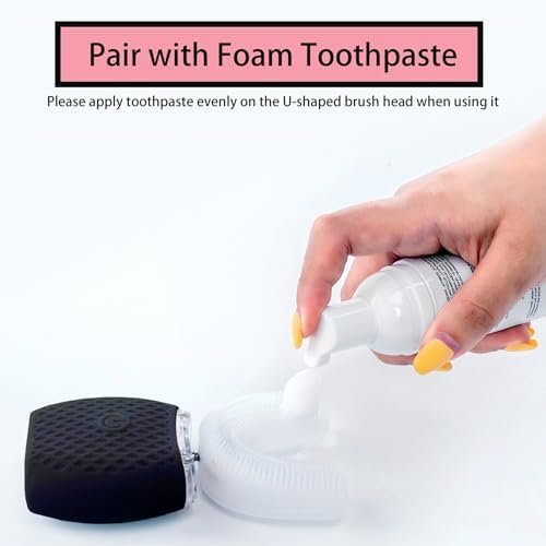 Ultrasonic Toothbrush for Adults - Automatic Electric Toothbrush with Soft Bristles & 30s Timer Rechargeable Portable Design with Wireless Charging Waterproof & Washable for Travel & Home Use (Black) - Image 3