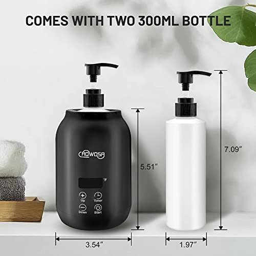 Massage Oil Warmer Bottle Professional Electric Lotion Digital Heater for SPA, Automatic Oil Warmer Heated Oil Lotion Cream for Salon, Barber Shops, Home, with Two Oil Bottle Dispenser (Black) - Image 8