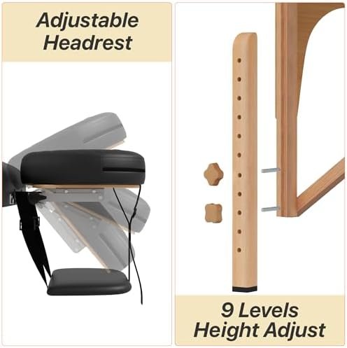 KCC Memory Foam Massage Table Premium Portable Foldable Massage Bed Height Adjustable, 84 Inches Long 28 Inchs Wide Home Salon Spa Bed Tattoo Table with Accessories &Carrying Case, Easy Set Up - Image 6