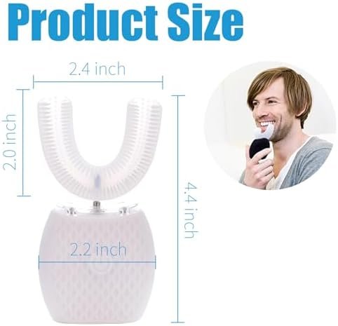 Ultrasonic Toothbrush for Adults - Automatic Electric Toothbrush with Soft Bristles Rechargeable Portable Waterproof Design 30s Timer, Wireless Charging Dual-Use for Travel & Home (White) - Image 6