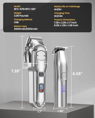 Romanda Clippers and Trimmers Set, Hair Clippers for Men Cordless,Mens Clippers and Grooming Set,Barber Clippers Set - Image 9