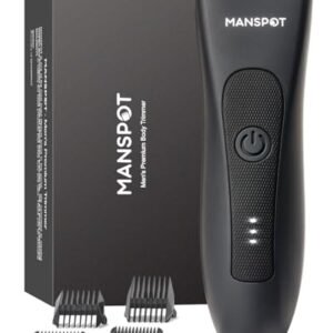 MANSPOT Manscape Groin & Body Hair Trimmer for Men, Electric Ball Pubic Trimmer Shaver,Manscape Kit with 4 Guard,Replaceable Ceramic Blade Heads,Waterproof Wet/Dry Shaver,90 Minutes Shaving