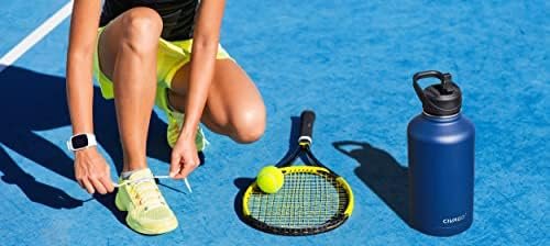 CIVAGO 32 oz Insulated Water Bottle With Straw, Stainless Steel Sports Water Cup Flask with 3 Lids (Straw, Spout and Handle Lid), Wide Mouth Travel Thermal Mug, Black - Image 5