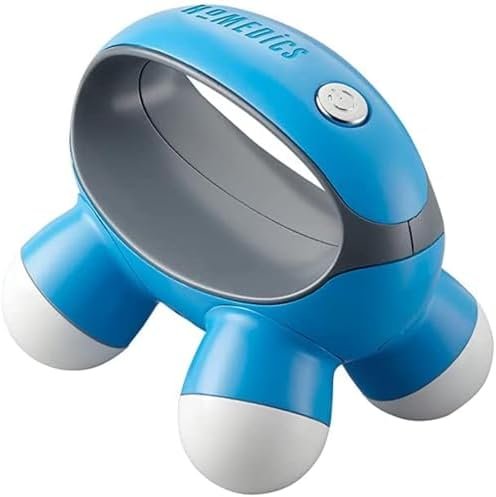 Homedics, Quatro Mini Hand-Held Massager with Hand Grip, Battery Operated Vibration Massage, 4 Massage Nodes, Powered by 2 AAA Batteries (Included), Assorted Colors