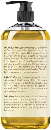MAJESTIC PURE Coconut Massage Oil for Massage Therapy - Refreshing, and Relaxing - Natural Oils - for All Skin Types - Men and Women - 8 fl oz - Image 7