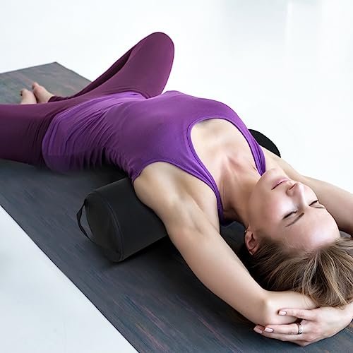 ForPro Full Round Bolster Pillow, Black, Oil and Stain-Resistant, for Massage and Yoga, 6” R x 26” L - Image 7