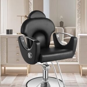 Black Salon Barber Chair, Reclining Salon Chair for Hair Stylist for Home, Barber Chair with Hydraulic Pump, 360° Swivel, Beauty Hairdresser Chair Equipment for Spa, Tattoo, and Shampoo