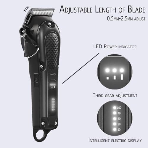 Hair Clippers for Men Professional - Cordless&Corded Barber Clippers for Hair Cutting & Grooming Rechargeable Beard Trimmer - Image 3