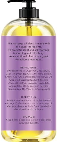 New York Biology Sore Muscle Massage Oil 8 Fl Oz – Made with 100% Natural Oils – Soothing Body Massage Oil - Absorbs Easily - Image 2