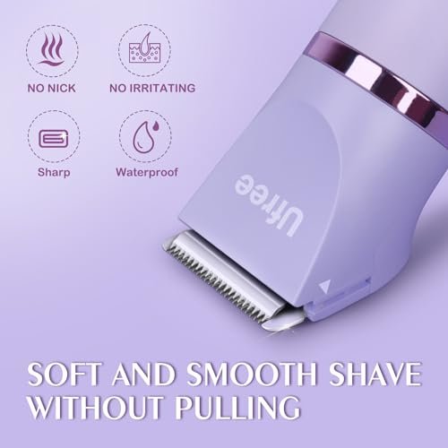 Ufree Bikini Trimmer Electric Razors for Women, Rechargeable Pubic Body Hair Trimmer Electric Shaver for Legs Body Hair, Bikini Shaver IPX7 Waterproof, Gifts for Women, Purple - Image 4