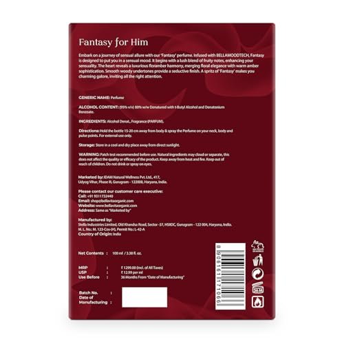 BELLAVITA Luxury Mood Collection FANTASY Perfume for Men 100ml | Pheromone Inspired Technology Long Lasting Fragrance | Notes of Orange, Vetiver and Saffron | Floral, Spicy Premium Fragrance - Image 8