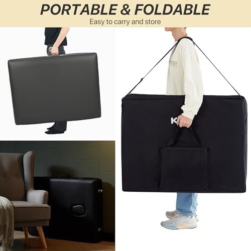 KCC Memory Foam Massage Table Premium Portable Foldable Massage Bed Height Adjustable, 84 Inches Long 28 Inchs Wide Home Salon Spa Bed Tattoo Table with Accessories &Carrying Case, Easy Set Up - Image 8