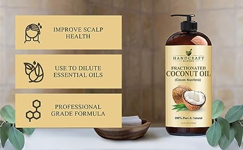 Handcraft Blends Fractionated Coconut Oil - 16 Fl Oz - 100% Pure and Natural - Premium Grade Carrier Oil for Skin, Hair and Body - Massage - Hair Tonic - Image 5