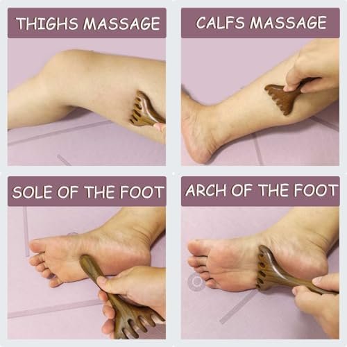 Wooden Scalp Massager, Hand Held Foot Massage Tool, Neck Massage Tool, Foot Leg Massager - Sandalwood - Image 5