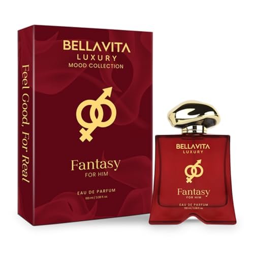 BELLAVITA Luxury Mood Collection FANTASY Perfume for Men 100ml | Pheromone Inspired Technology Long Lasting Fragrance | Notes of Orange, Vetiver and Saffron | Floral, Spicy Premium Fragrance