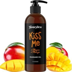Mango Sensual Massage Oil for Couples - Alluring Tropical Full Body Massage Oil for Date Night and Nourishing Body Moisturizer with Sweet Almond - Vegan Non Staining Non Greasy Smooth Gliding Formula