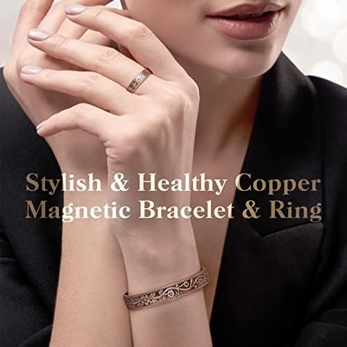 Lymphatic Drainage Ring & Copper Bracelet for Women, Magnetic Lymph Detox Ring and Magnetic Copper Bracelet, 100% Solid Pure Copper Jewelry Gift - Image 2