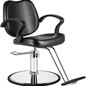 Barber Chair,Salon Chair for Hair Stylist Swivel Styling Chair Heavy Duty Hydraulic Pump Adjustable for Beauty Hair Salon Spa Shampoo(Black)