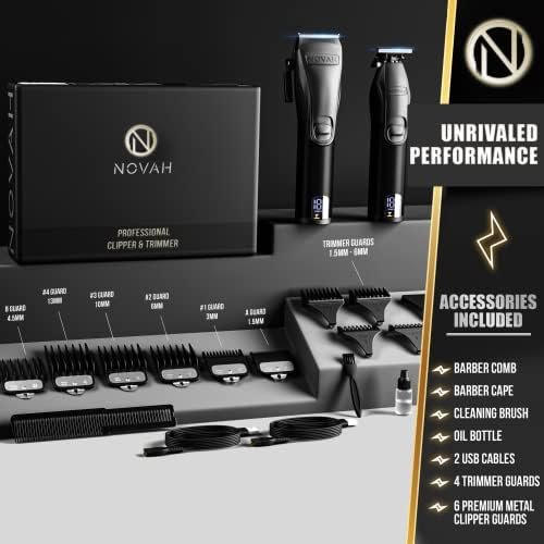 Novah® Professional Hair Clippers for Men, Professional Barber Clippers and Trimmer Set, Mens Cordless Hair Clipper for Barbers Haircut Kit Fade - Image 4
