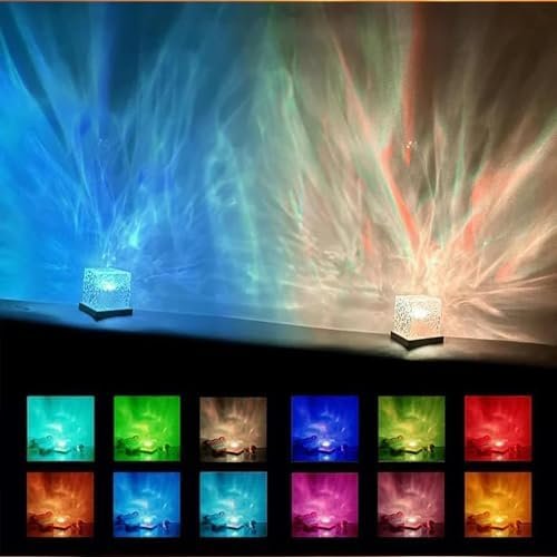 Ocean Wave Projector Light, 16-Color Luminorthe Cube Lamp & App Remote, 3D Holographic Water Ripple Romantic Ambient Lighting for Child's Room, Meditation Relaxation, Night Light - Image 3