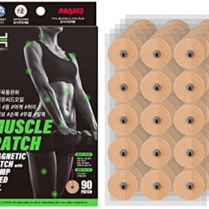 [90Pack] Muscle Magnetic Patch with Natural Oil, Magnetic Acupressure Patches, 1300 Gauss, Magnet Therapy, Light Magnetic Energies, Made in South Korea (90)