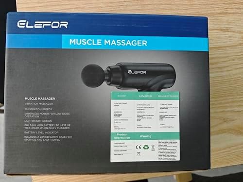 Elefor Massage Gun Deep Tissue,Percussion Back Massager Gun for Athletes Muscle Massage Gun for Pain Relief with 8 Massage Heads & 20 Speeds (Matte Black) - Image 9