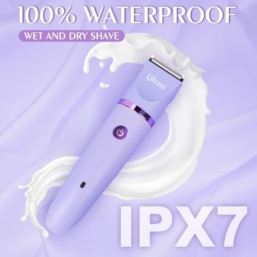 Ufree Bikini Trimmer Electric Razors for Women, Rechargeable Pubic Body Hair Trimmer Electric Shaver for Legs Body Hair, Bikini Shaver IPX7 Waterproof, Gifts for Women, Purple - Image 5
