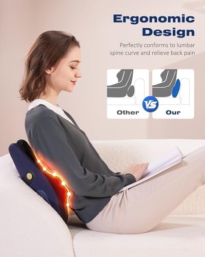 Shiatsu Neck and Back Massager with Heat, Neck and Shoulder Massagers, Deep Tissue Kneading Massage Pillow for Lower Back, Shoulder, Leg Muscle Pain Relief, Relax Gift for Woman Man - Image 3
