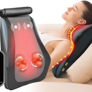 Snailax Back Massager for Back Pain Deep Tissue, Shiatsu Lower Back Neck Massager with Heat, 3D Kneading Massage Pillow for Neck Shoulder Legs, Gifts for Mom, Dad, Women