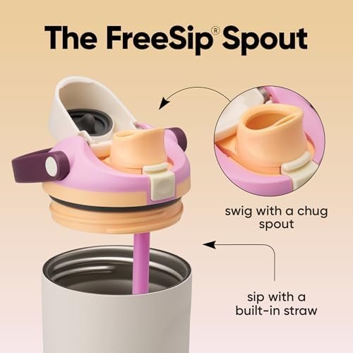 Owala FreeSip Sway Insulated Stainless Steel Water Bottle with Two-Way Spout, Built-In Straw and Bucket Handle, Made for Travel, School, and Sports, 30oz, BPA Free, Leak Proof, Daybreak - Image 2