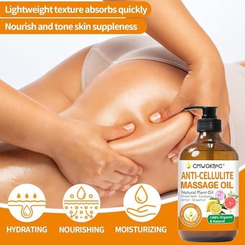 Anti Cellulite Oil Massage Oil for Massage Therapy,Body Oil for Skin Tightening & Cellulite Remover in Thighs and Butt,Cellulite Treatment Massage Oil,Assists with Firming,Toning & Moisturizes Skin - Image 5
