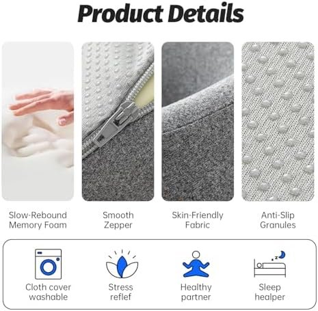 Face Down Pillows for Massage Table, Massage Headrest for Bed, Face Cradle for Spa, BBL Pillow After Surgery Post Eye Surgery Recovery & Vitrectomy Recovery Equipment Removable Cover Grey - Image 7