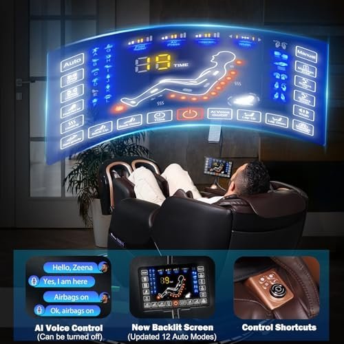 2025 Massage Chair Full Body, Zero Gravity SL-Track Shiatsu Massage Recliner Chair with Heat, AI Control, Body Scan and Calfrest Extension - Image 4