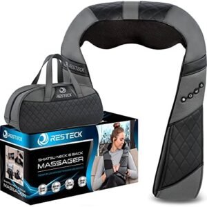 RESTECK Massagers for Neck and Back with Heat - Deep Tissue 3D Kneading Pillow, Electric Shiatsu Shoulder Massage, Foot, Legs,Body - Relieve Muscle Pain - Office, Home & Car
