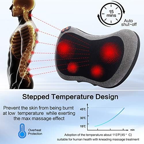 Papillon Shiatsu Back and Neck Massager with Heat, Deep Tissue Kneading,Electric Massage Pillow for Back,Shoulders,Legs,Foot,Body Muscle Pain Relief,Use at Home,Car,Office - Image 4