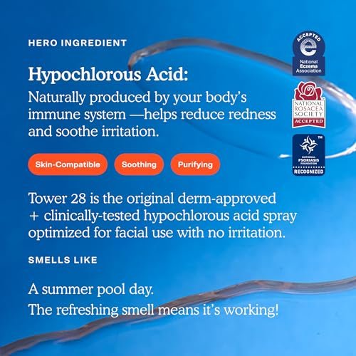 Tower 28 SOS Daily Rescue Facial Spray for Sensitive Skin, Hypochlorous Acid Spray Helps Visibly Reduce the Appearance of Redness and Breakouts, Travel Size Toner for Face, 1 FL Oz - Image 8