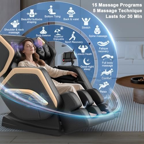 Massage Chair Full Body, Zero Gravity Massage Chair 2025 for Back Fatigue with 10 Fixed Rollers, Airbags, Phone Controller, Heating, Bluetooth Speaker, Nightlights for Living Room, Bedroom - Image 4