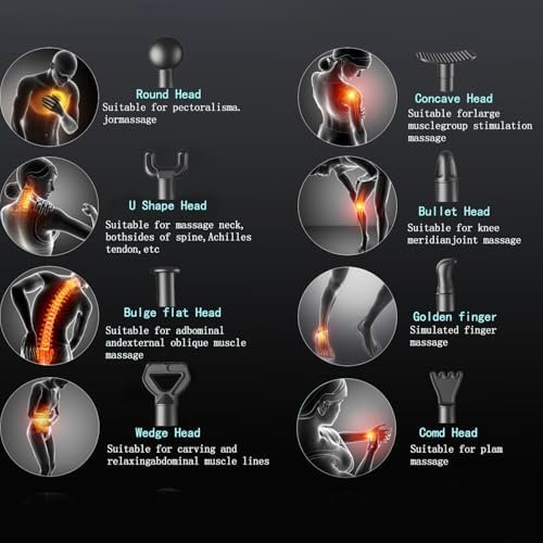 Elefor Massage Gun Deep Tissue,Percussion Back Massager Gun for Athletes Muscle Massage Gun for Pain Relief with 8 Massage Heads & 20 Speeds (Matte Black) - Image 7