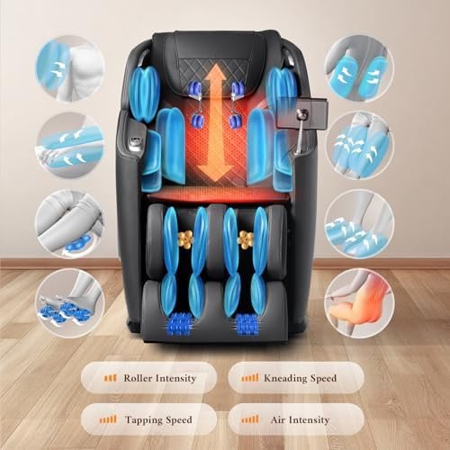 4D Massage Chair, Full Body Massage Chair, Zero Gravity Recliner w/Intelligent Voice Control, 53.14" SL Track, Electric Calfrest Extension, 12 Auto Modes, USB Type-C, Bluetooth Speaker, TFT Screen - Image 4