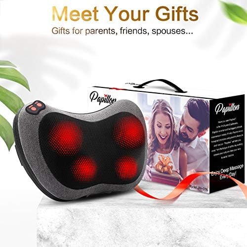 Papillon Shiatsu Back and Neck Massager with Heat, Deep Tissue Kneading,Electric Massage Pillow for Back,Shoulders,Legs,Foot,Body Muscle Pain Relief,Use at Home,Car,Office - Image 7