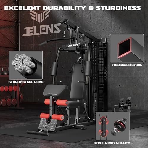 Home Gym, Multifunctional H11 Home Gym Equipment, Workout Station with 150LBS Weight Stack, Exercise Equipment with Pulley System for Full Body Training - Image 7